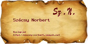 Szécsy Norbert névjegykártya