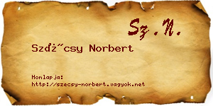 Szécsy Norbert névjegykártya