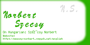 norbert szecsy business card